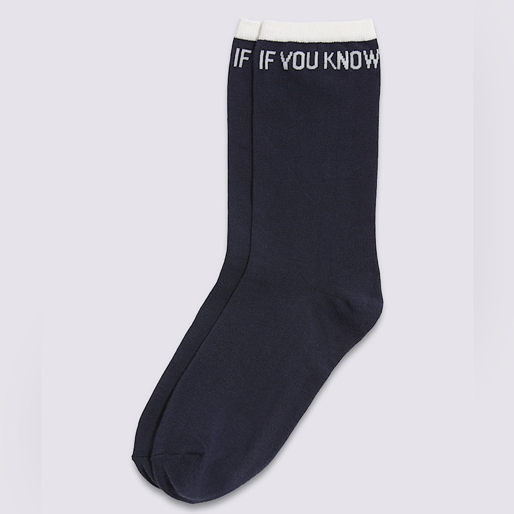 Vans Ticker Navy/White Crew Socks